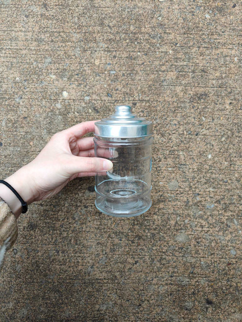 Barber-style Glass Jar and Lid