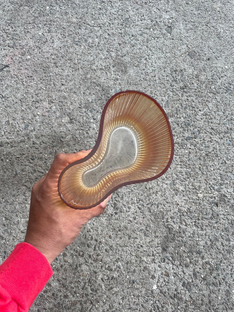 Beautiful Iridescent Ribbed Glass Vase