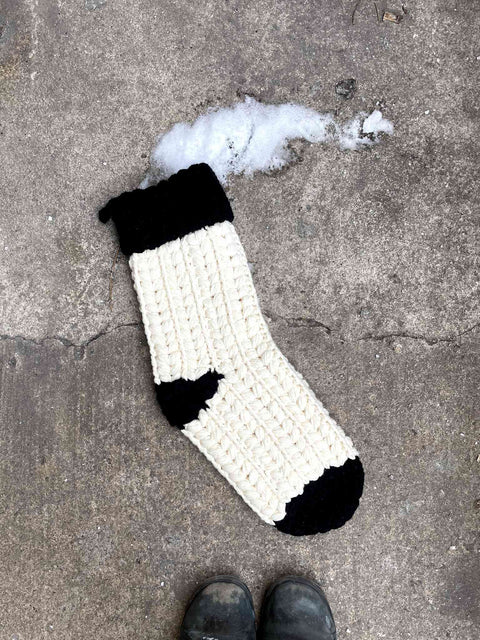 Beautiful Thick Guaged Knitted Stocking, Black