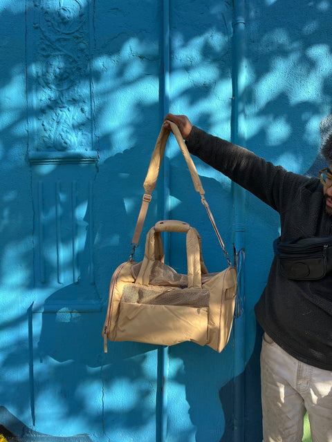 Beige Pet Carrier For Smaller Pets