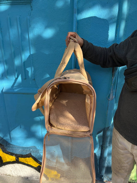 Beige Pet Carrier For Smaller Pets