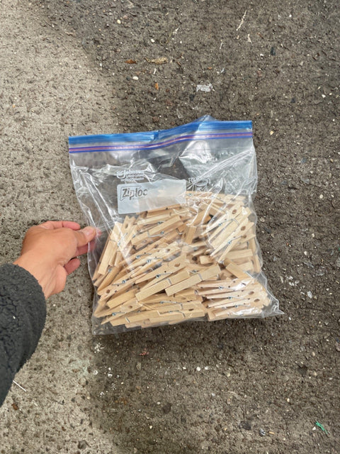 Big Bag Of Wooden Clothespins
