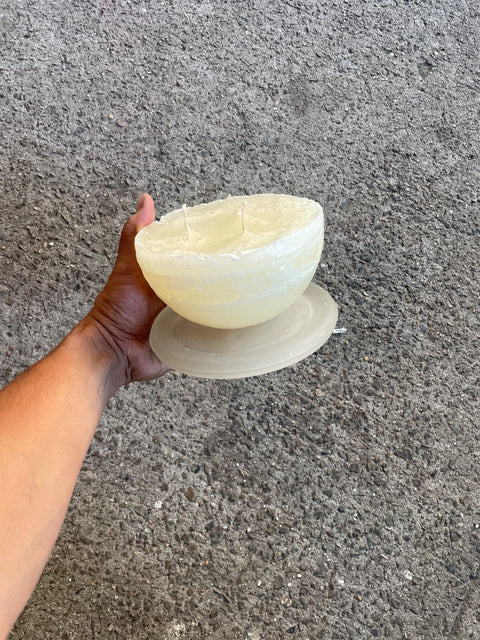 Big Round Candle & Glass Dish