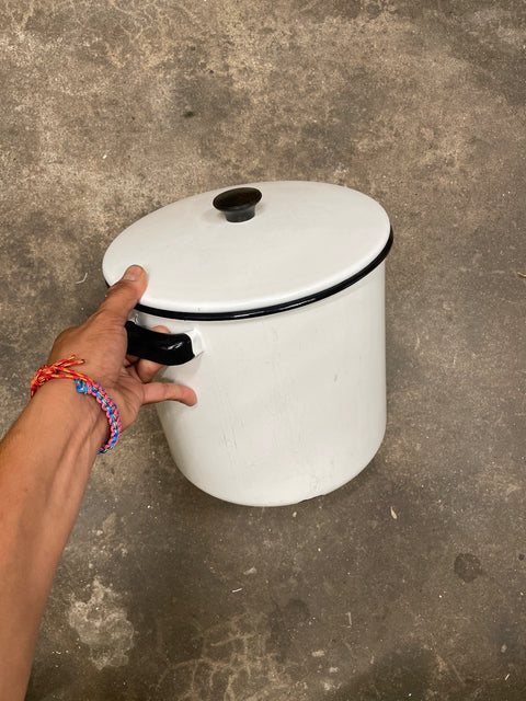 Big White Enamel Pot