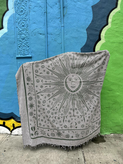 Biiiig Sun & Moon Throw Blanket
