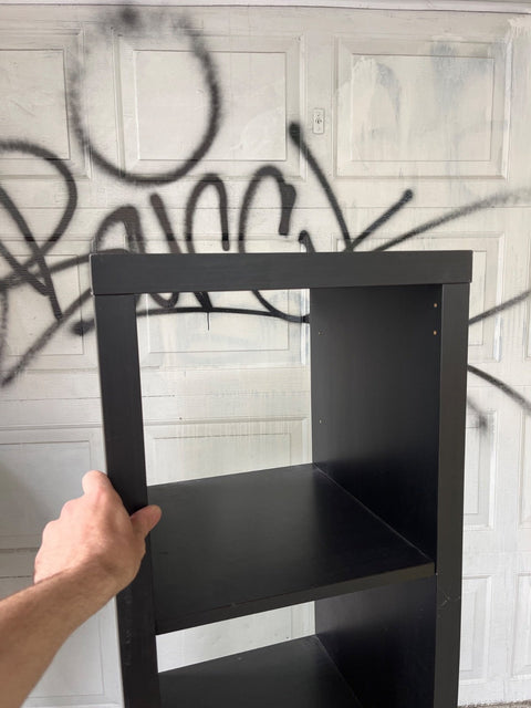 Black 4-Shelf Bookcase, W15xD16xH58"