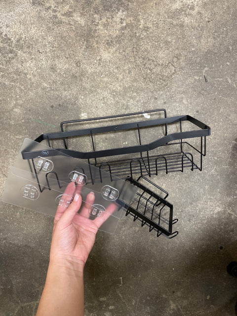 Black Adhesive Shower Caddy
