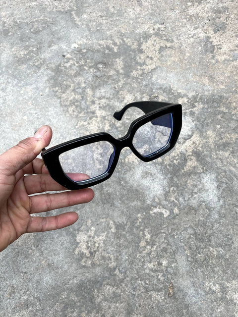 Black Bold Blue Tint Glasses