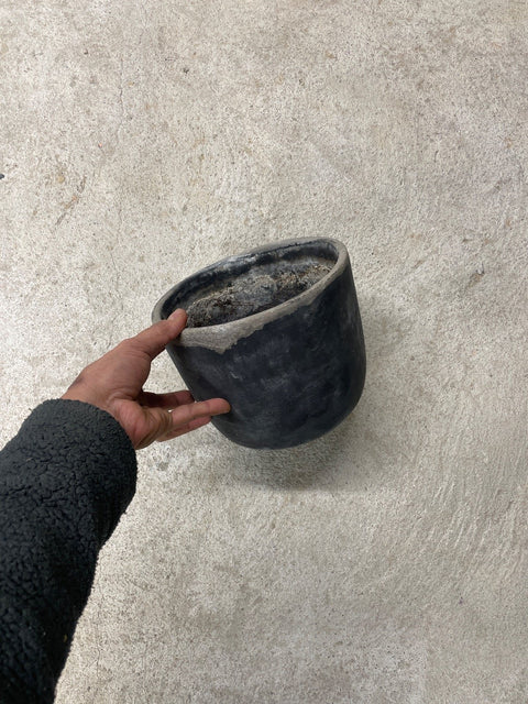 Black Ceramic Flower Pot