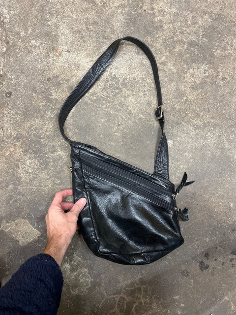 Black Leather Crossbody Bag