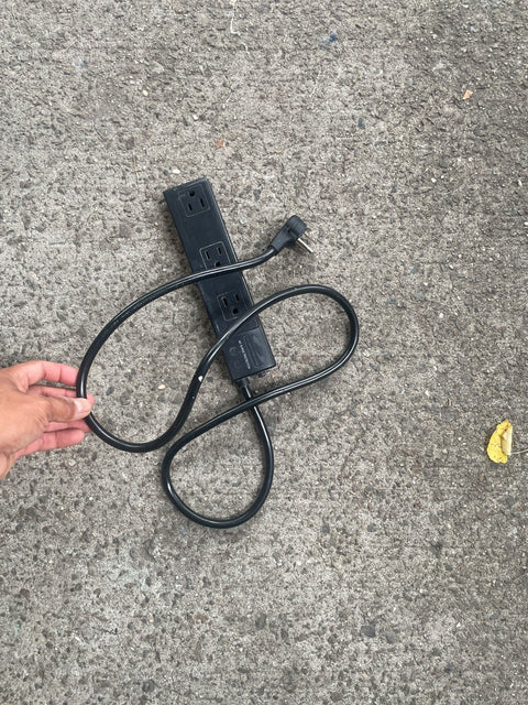 Black Power Strip Extension Cord
