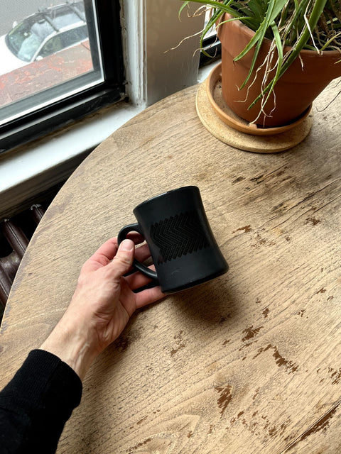 Black Textured Coffee Mug