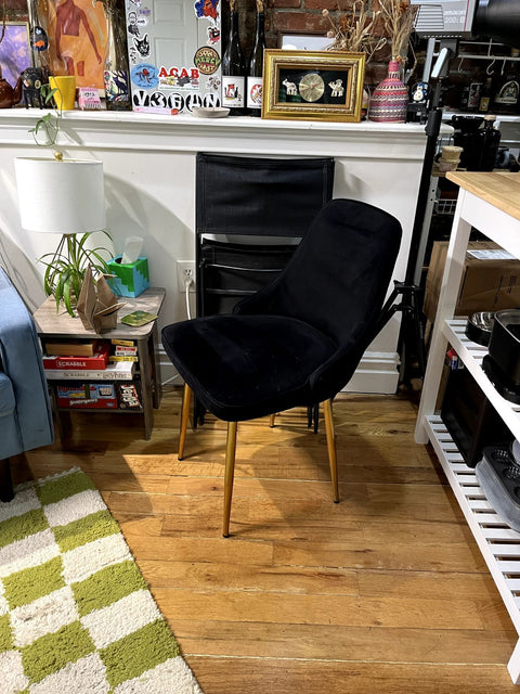 Black Velvet Dining Chair