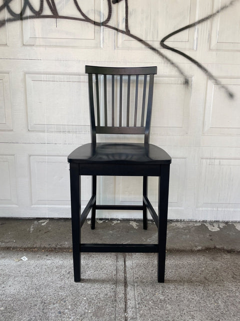 Black Wooden Kitchen Chairs (Pair), 40” tall
