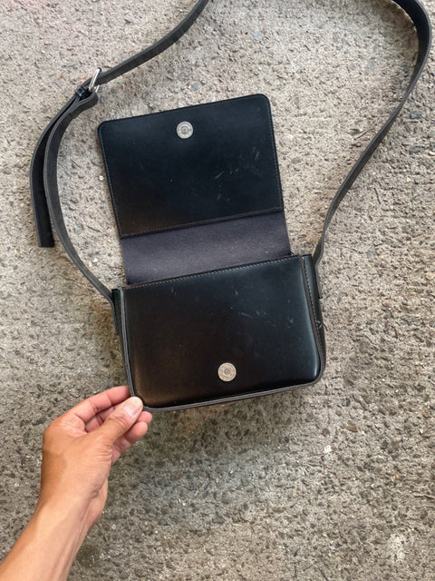 Black Woven Shoulder Bag