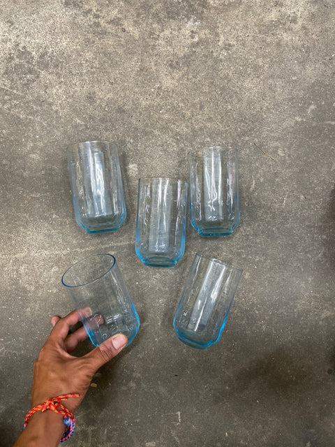 Blue-tinted Drinking Glasses Set