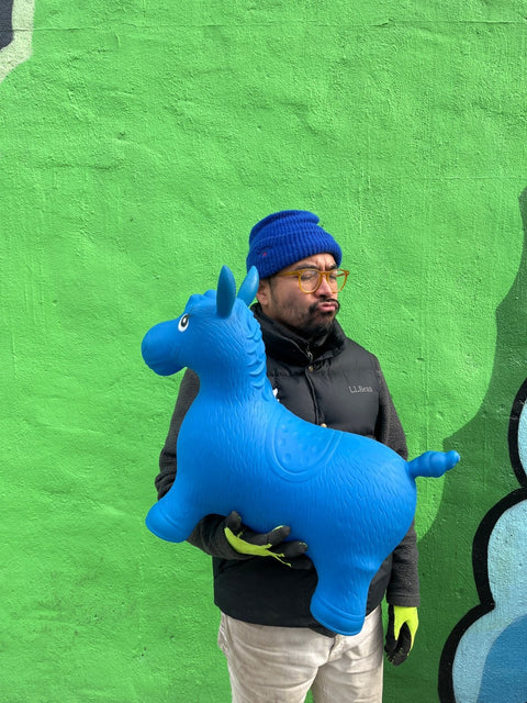 Blue Bouncy Horse