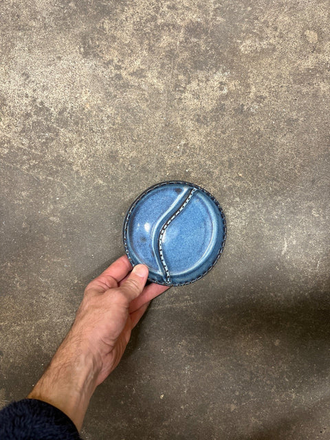 Blue Ceramic Divided Serving Dish
