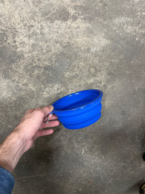 Blue Collapsible Travel Pet Bowl
