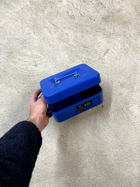 Blue Combination Lock Cash Box