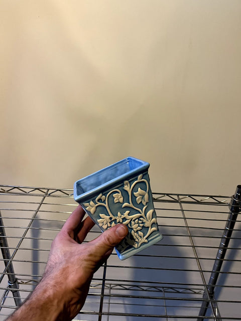 Blue Floral Ceramic Planter