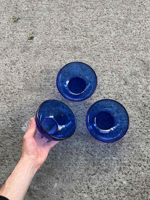 Blue Glass Bowls Set