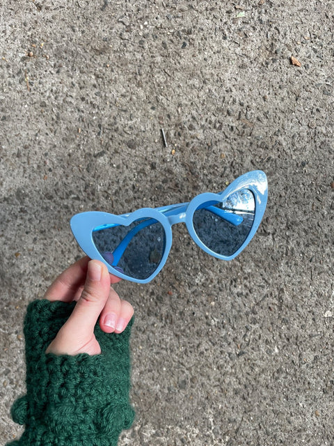 Blue Heart Shaped Sunglasses