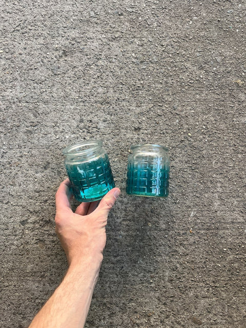 Blue Patterned Candle Holders