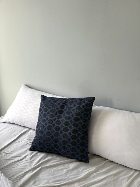 Blue Patterned Throw Pillow