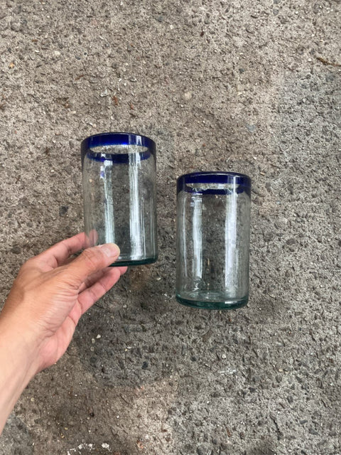 Blue Rim Glass Set