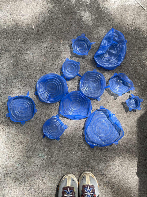 Blue Silicone Food Covers
