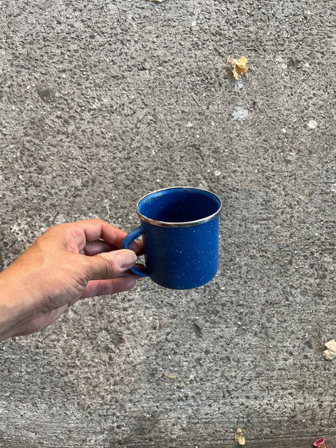 Blue Speckled Enamelware Mug