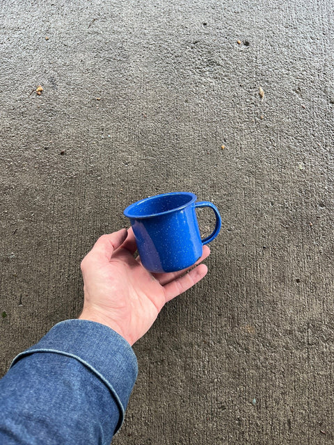 Blue Speckled Enamelware Mug