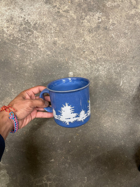 Blue Tree Enamel Mug