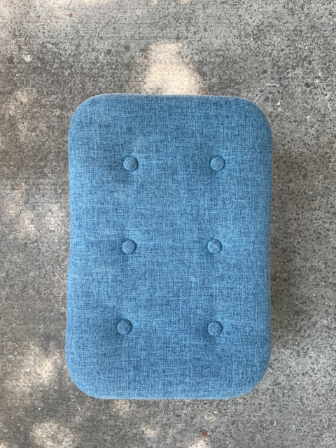 Blue Upholstered Footstool
