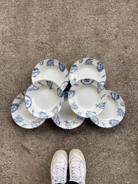 Blue Vintage Plates Set