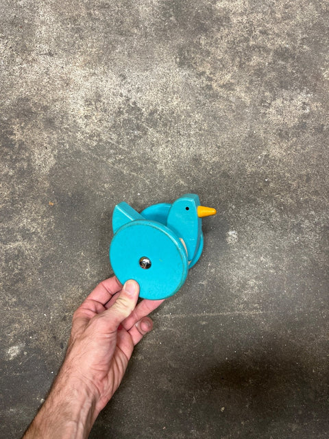 Blue Wood Duck Rolling Toy
