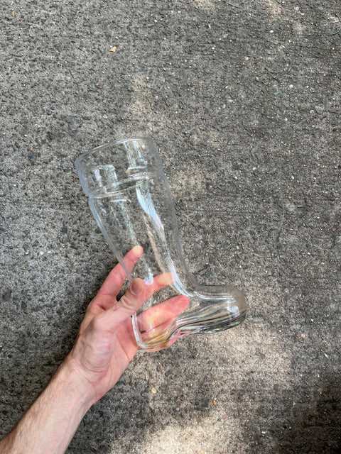 Boot Shaped Glass Vase