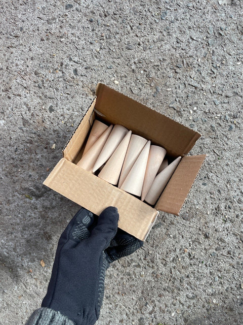 Box of Light Wooden Ring Holders