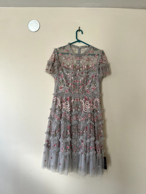 Brand New Needle & Thread Elsie Ribbon Mini Dress, Size US 10 or EU 42