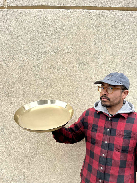 Brass Serving Tray, 16" Wide