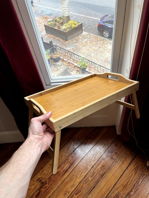 Breakfast In Bed Foldable Bamboo Tray