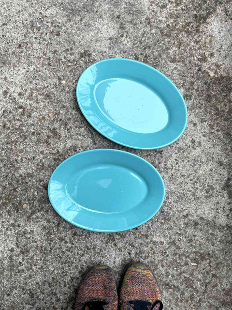 Bright Blue Serving Platters