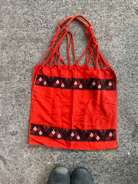 Bright Orange Geometric Tote Bag
