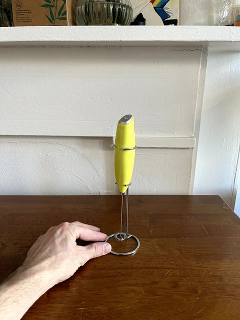 Bright Yellow Electric Milk Frother