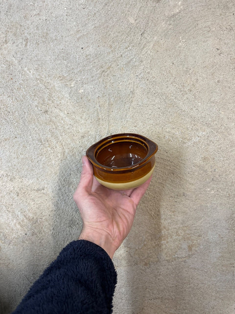 Brown Glazed Ceramic Serving Bowl