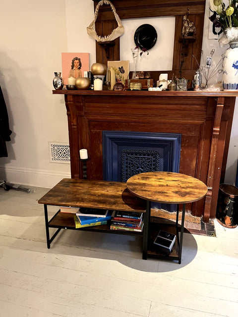 Brown Wooden End Table, W50xD20xH16"