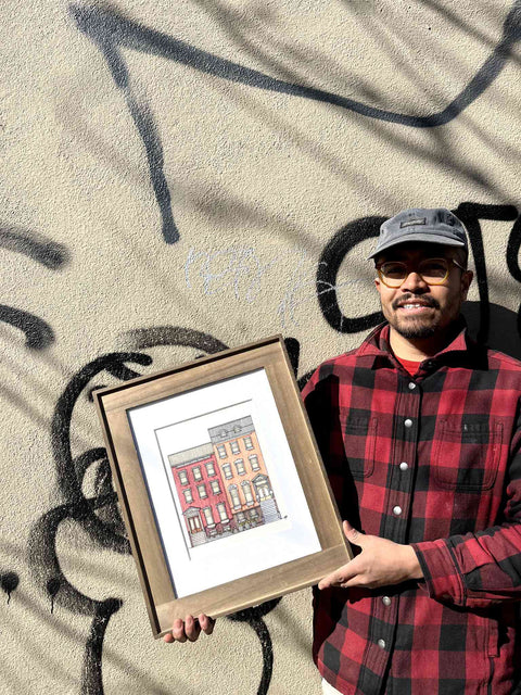 Brownstones Art Framed