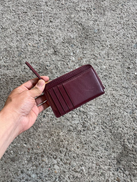 Burgundy Leather Cardholder Wallet