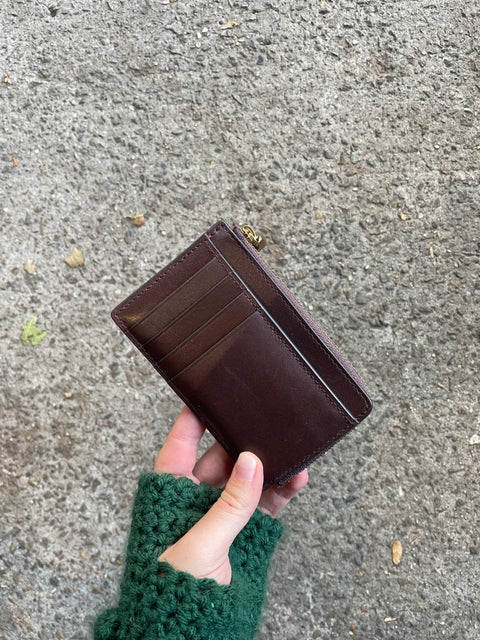 Burgundy Pleather Cardholder Wallet